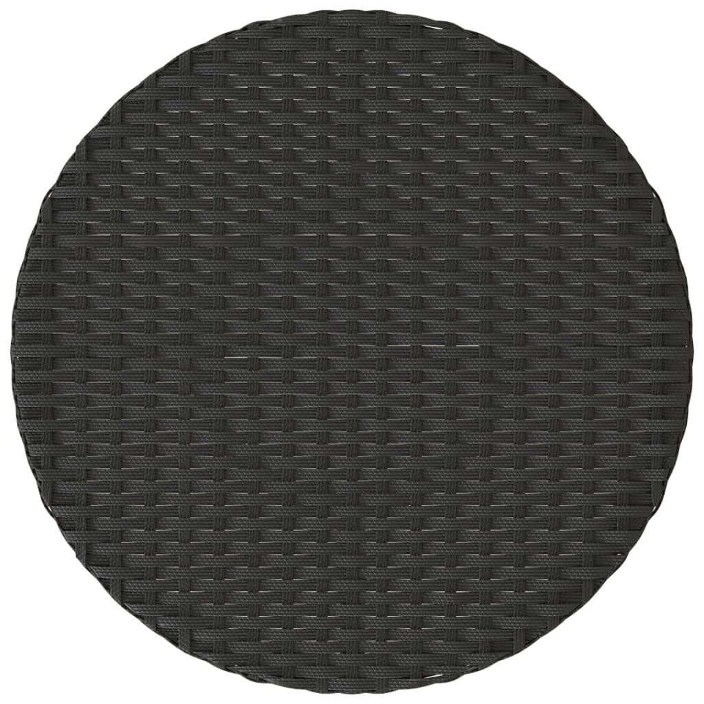 3Dílný Bistro Set S Poduškami Černý Polyratan