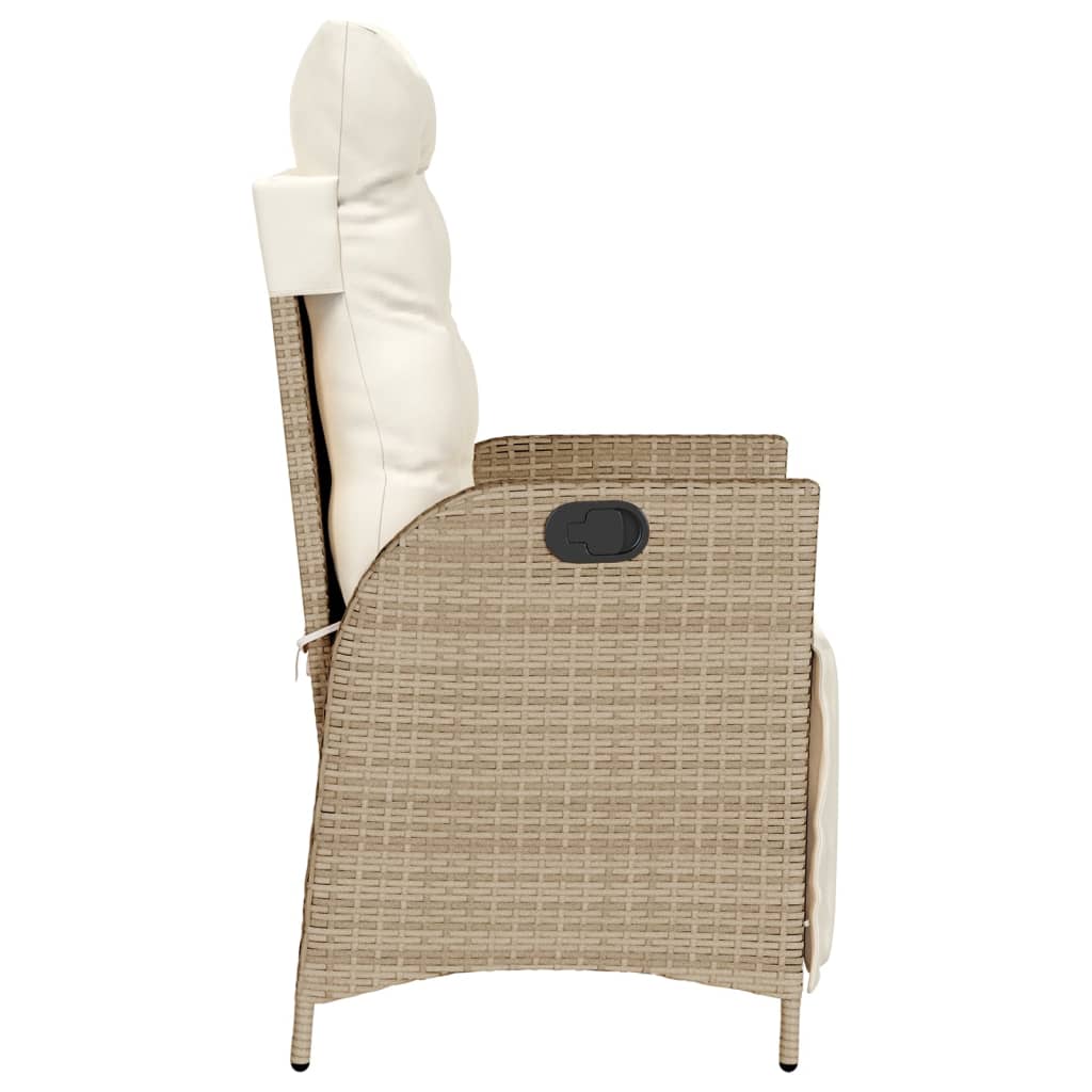 3Dílný Bistro Set S Poduškami Béžový Polyratan