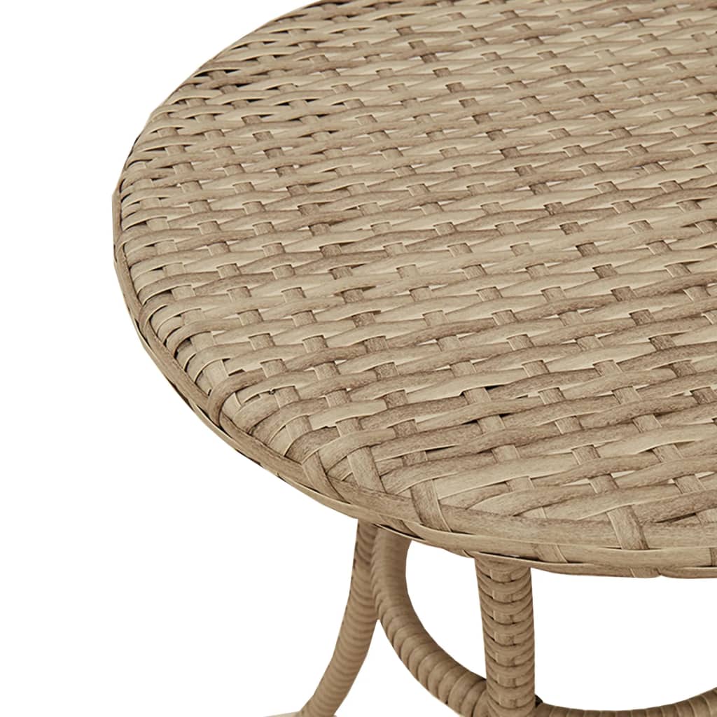3Dílný Bistro Set S Poduškami Béžový Polyratan