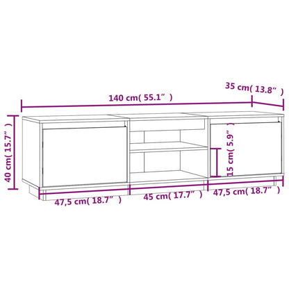 Tv Skříňka 140 X 35 X 40 Cm Masivní Borové Dřevo