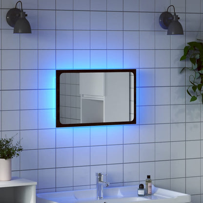 Led Koupelnové Zrcadlo Černé Vysoký Lesk 60X8,5X37 Cm Akrylové