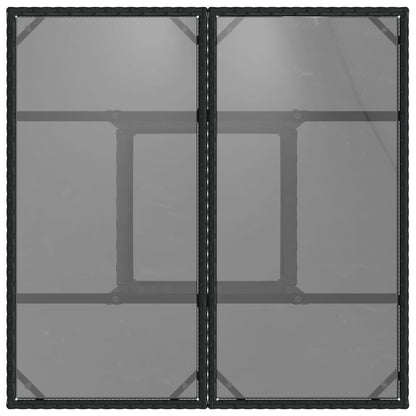 Zahradní Stůl Se Skleněnou Deskou Černý 80X80X75 Cm Polyratan