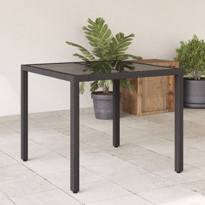 Zahradní Stůl Se Skleněnou Deskou Bílý 90X90X75 Cm Polyratan