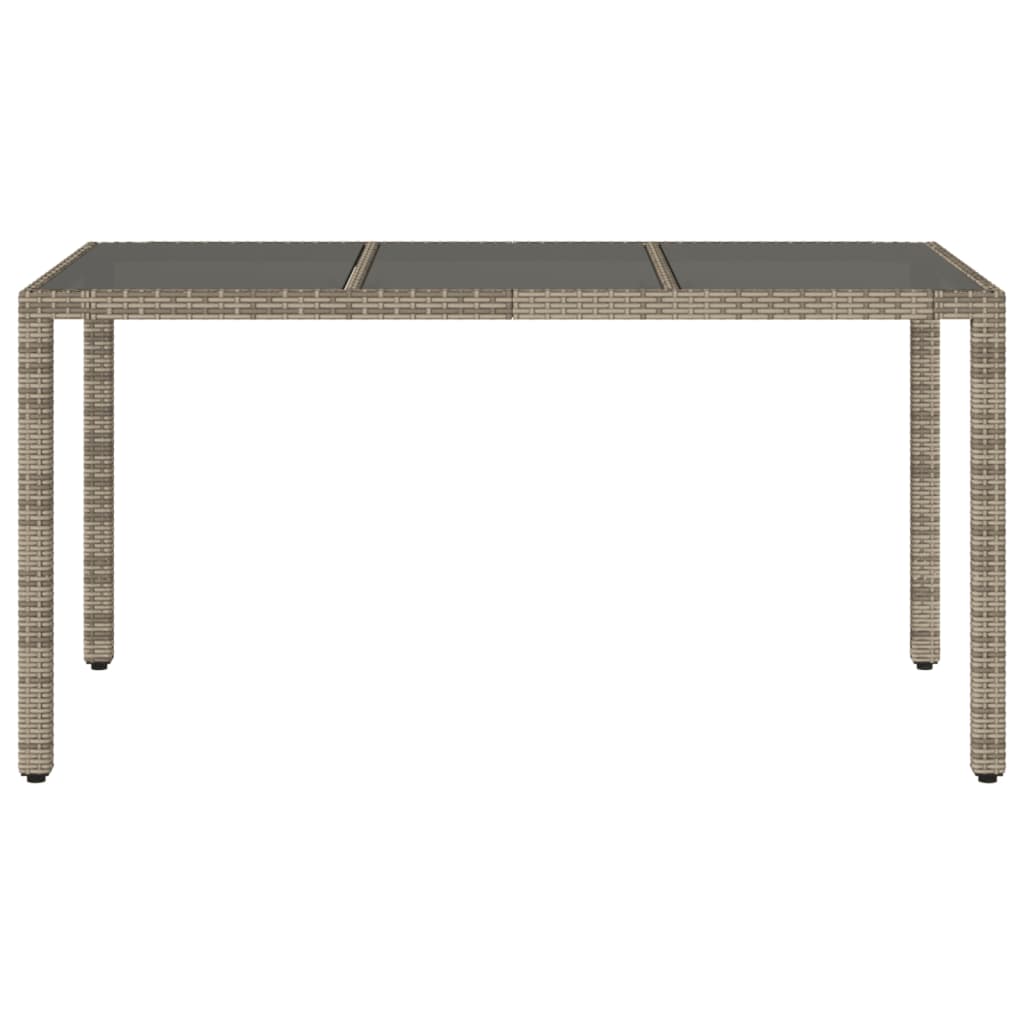 Zahradní Stůl Se Skleněnou Deskou Šedý 150X90X75 Cm Polyratan