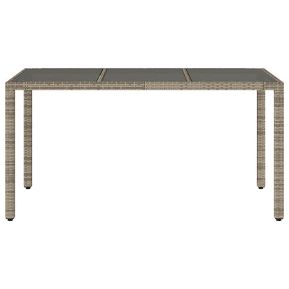 Zahradní Stůl Se Skleněnou Deskou Šedý 150X90X75 Cm Polyratan