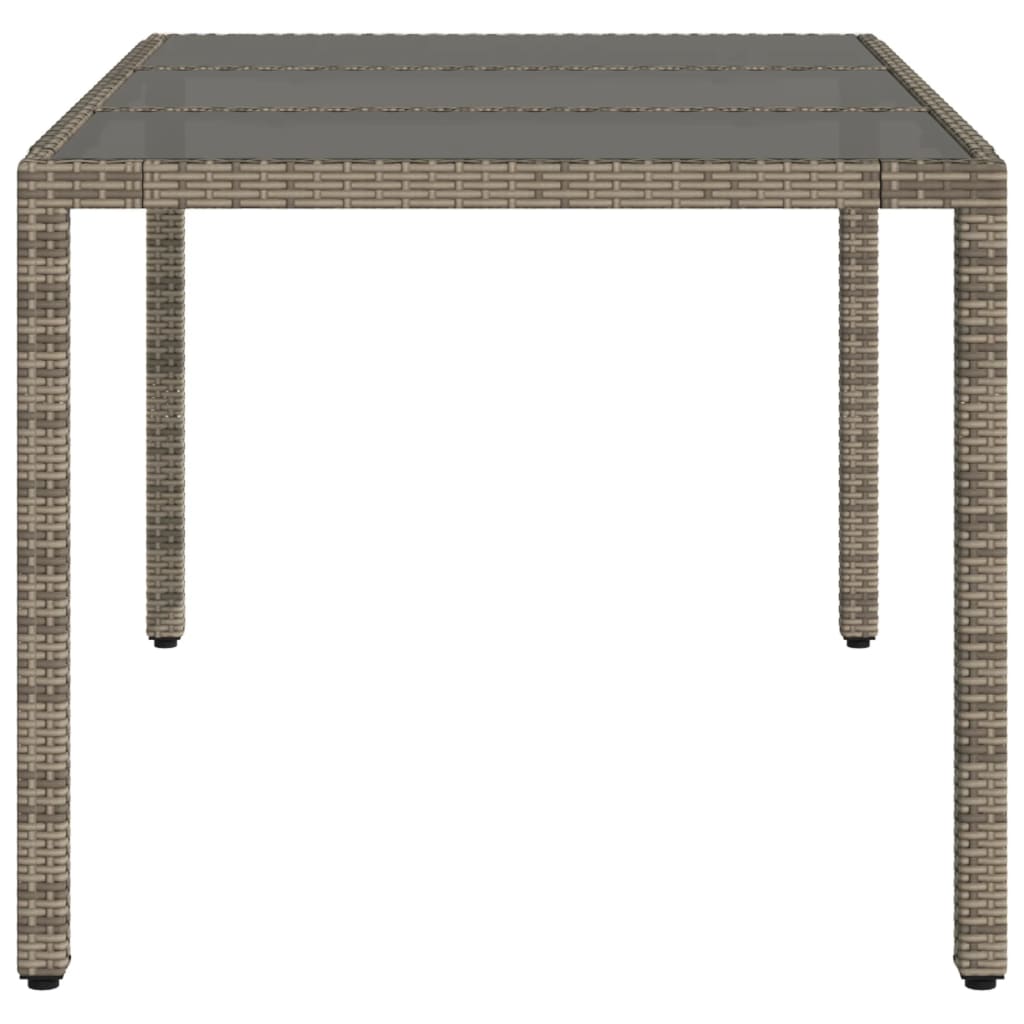 Zahradní Stůl Se Skleněnou Deskou Šedý 150X90X75 Cm Polyratan
