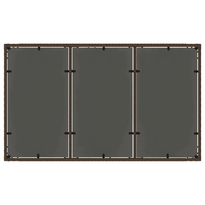 Zahradní Stůl Se Skleněnou Deskou Hnědý 150X90X75 Cm Polyratan