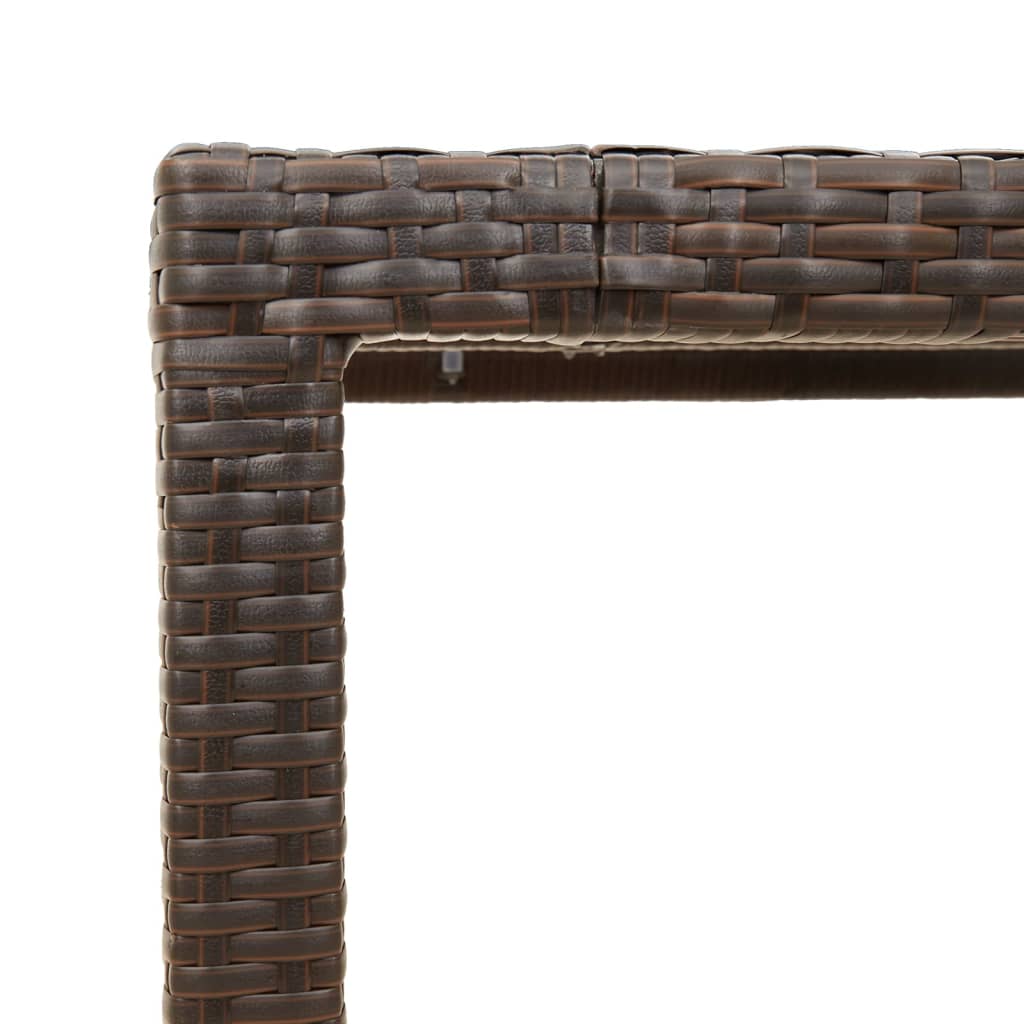 Zahradní Stůl Se Skleněnou Deskou Hnědý 150X90X75 Cm Polyratan