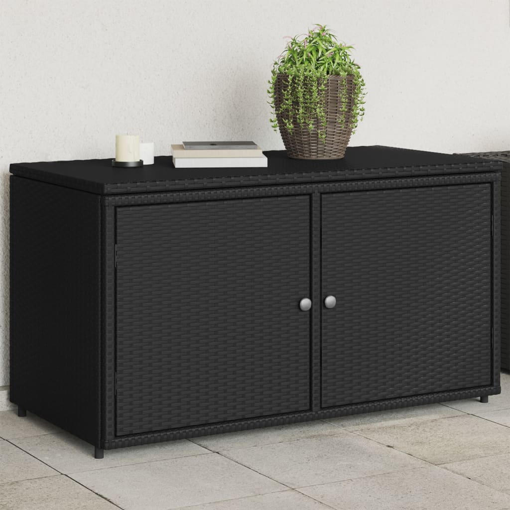 Zahradní Úložná Skříň Šedá 110 X 55 X 60,5 Cm Polyratan