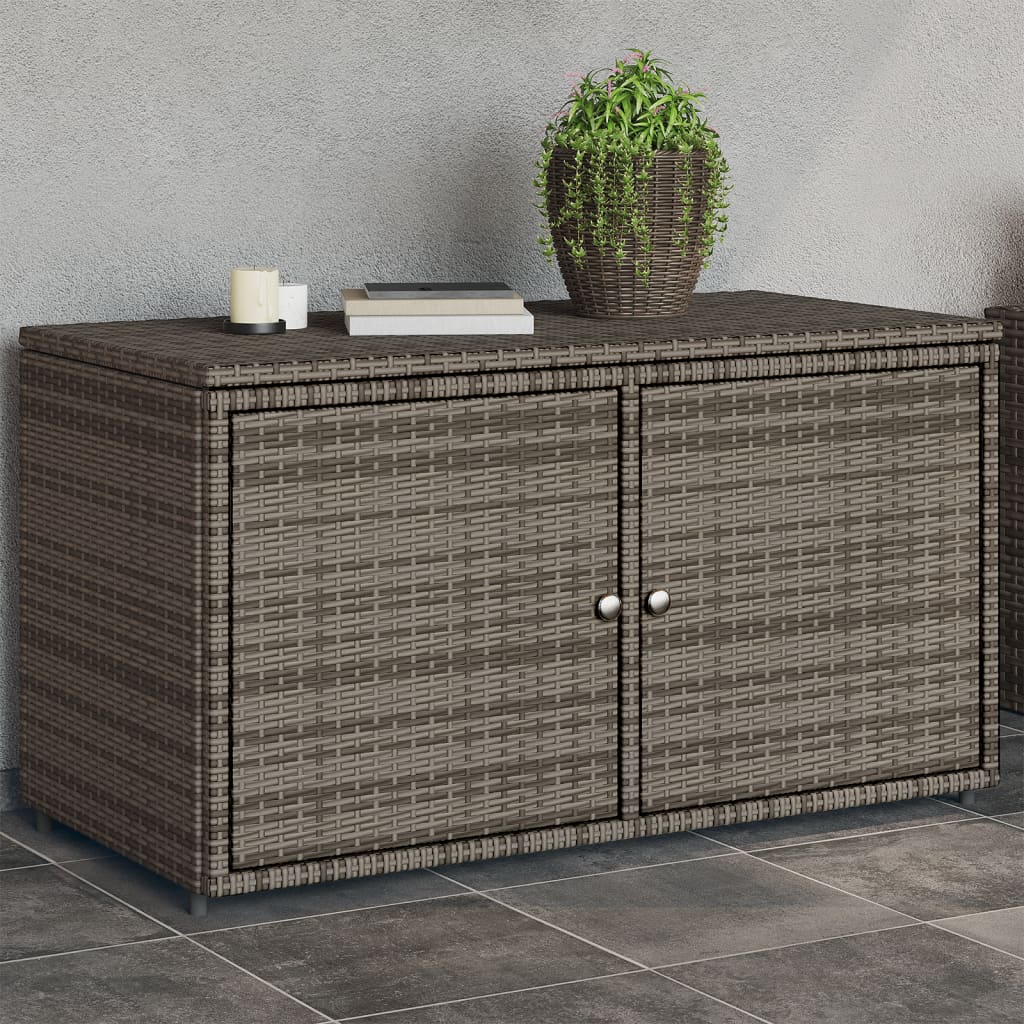 Zahradní Úložná Skříň Šedá 110 X 55 X 60,5 Cm Polyratan