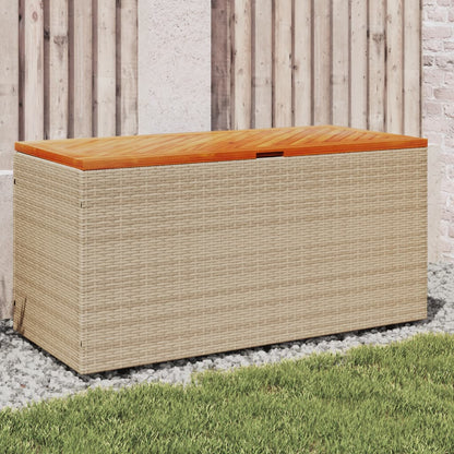 Zahradní Úložný Box Béžový Polyratan A Akácie
