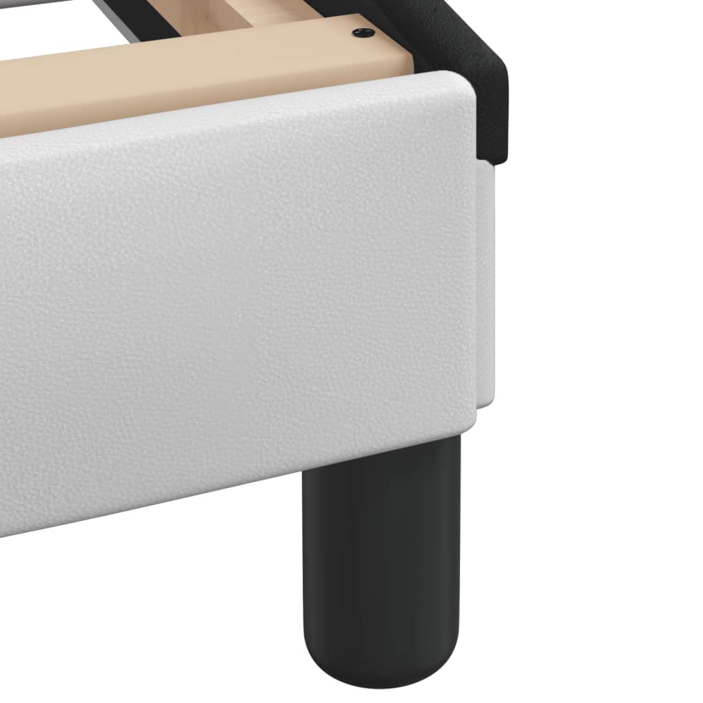 Rám Postele S Čelem Bílý A Černý 160 X 200 Cm Umělá Kůže