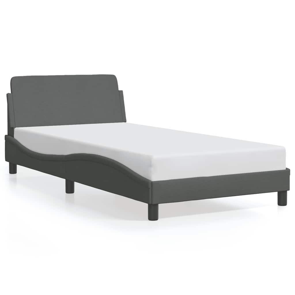 Rám Postele Dover Tmavě Šedý 100 X 203 Cm Textil