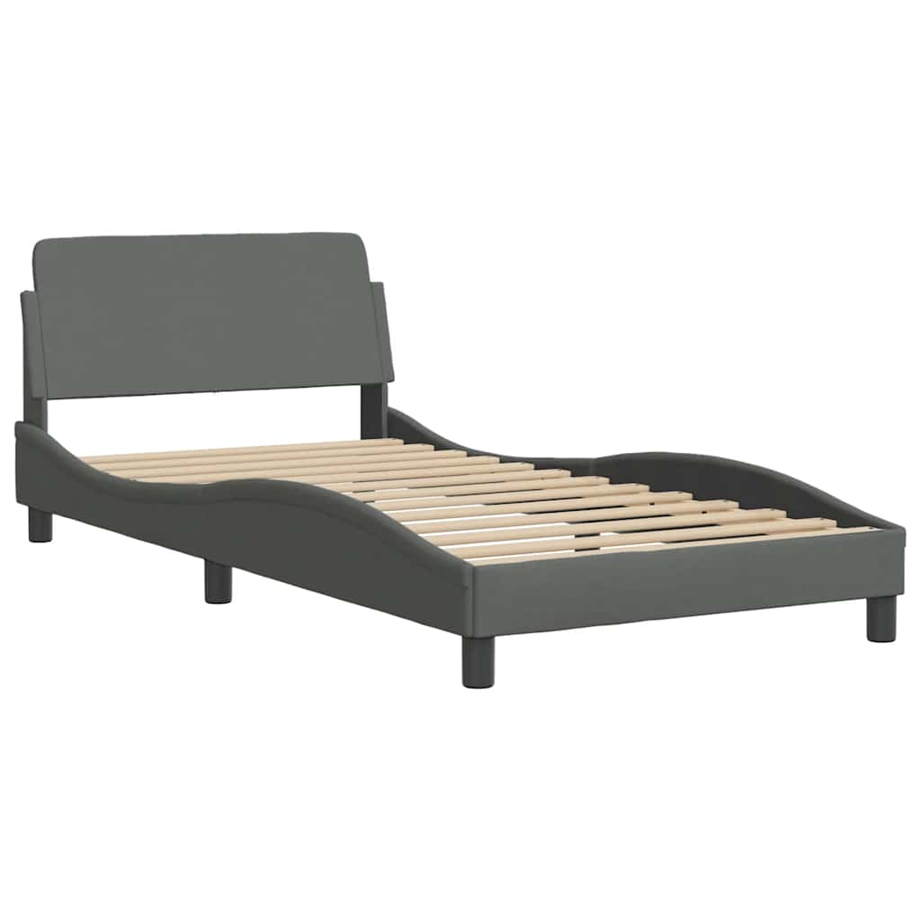 Rám Postele Dover Tmavě Šedý 100 X 203 Cm Textil
