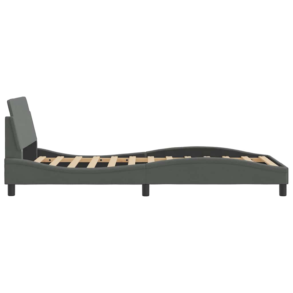 Rám Postele Dover Tmavě Šedý 100 X 203 Cm Textil