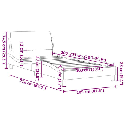 Rám Postele Dover Tmavě Šedý 100 X 203 Cm Textil