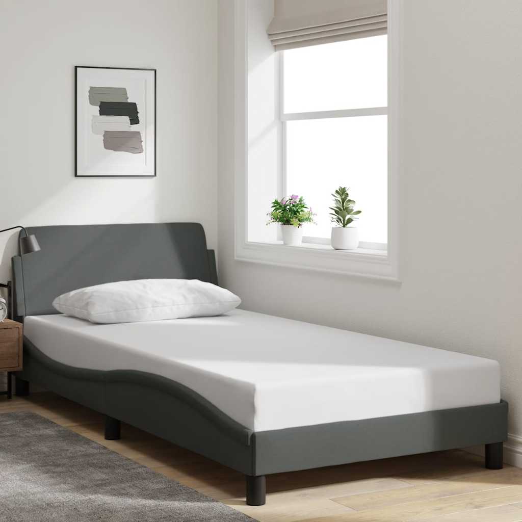 Rám Postele Dover Tmavě Šedý 100 X 203 Cm Textil