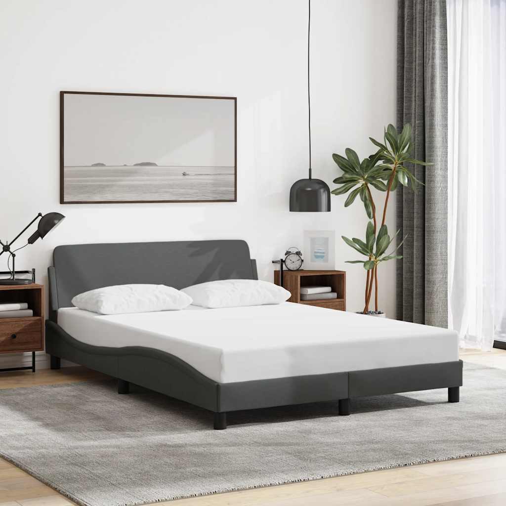 Rám Postele Dover Tmavě Šedý 137 X 190 Cm Textil