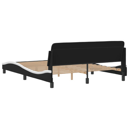Rám Postele Dover Černý A Bílý 152 X 203 Cm Umělá Kůže