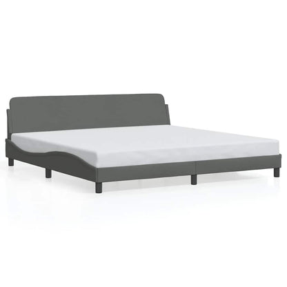 Rám Postele Dover Tmavě Šedý 193 X 203 Cm Textil
