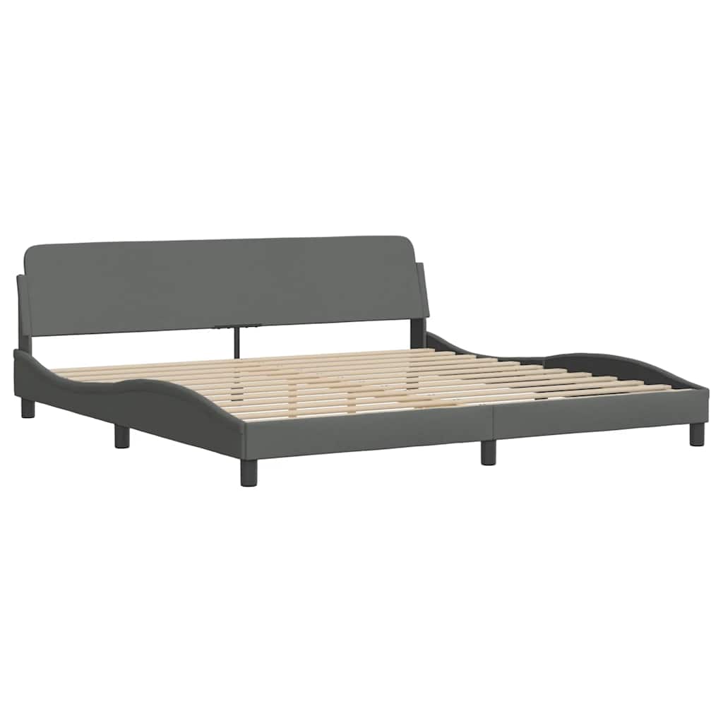 Rám Postele Dover Tmavě Šedý 193 X 203 Cm Textil