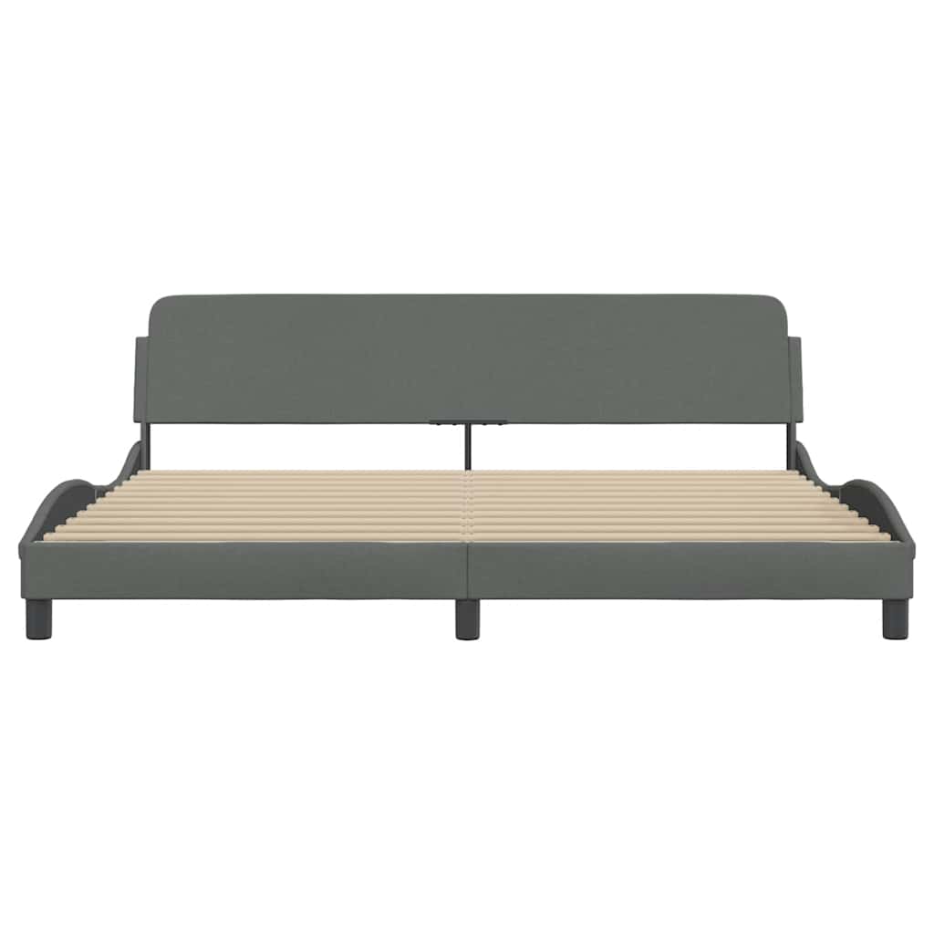 Rám Postele Dover Tmavě Šedý 193 X 203 Cm Textil