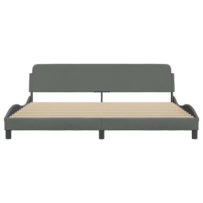 Rám Postele Dover Tmavě Šedý 193 X 203 Cm Textil