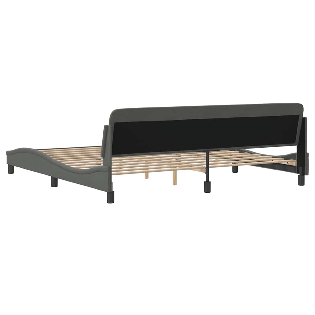 Rám Postele Dover Tmavě Šedý 193 X 203 Cm Textil