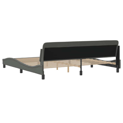 Rám Postele Dover Tmavě Šedý 193 X 203 Cm Textil