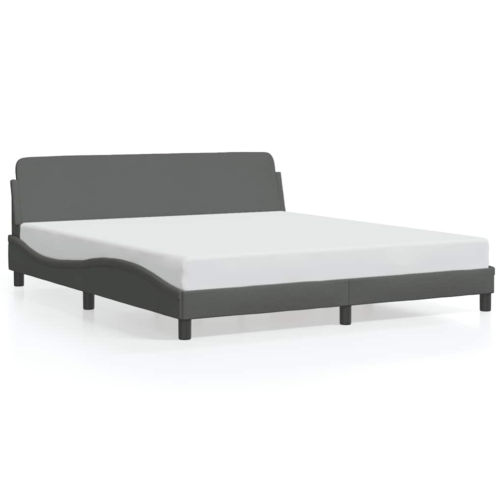 Rám Postele Dover Tmavě Šedý 183 X 213 Cm Textil