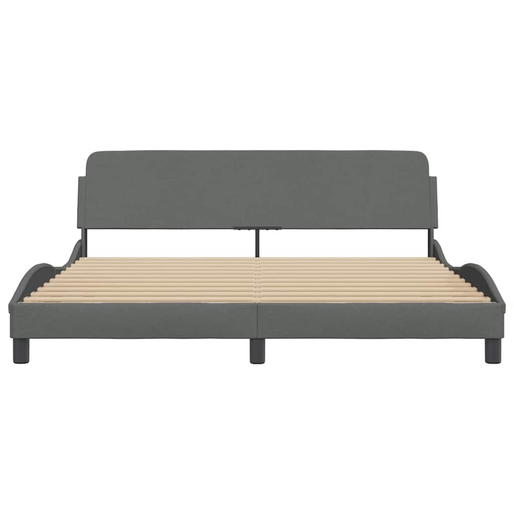 Rám Postele Dover Tmavě Šedý 183 X 213 Cm Textil