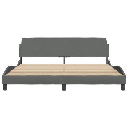 Rám Postele Dover Tmavě Šedý 183 X 213 Cm Textil