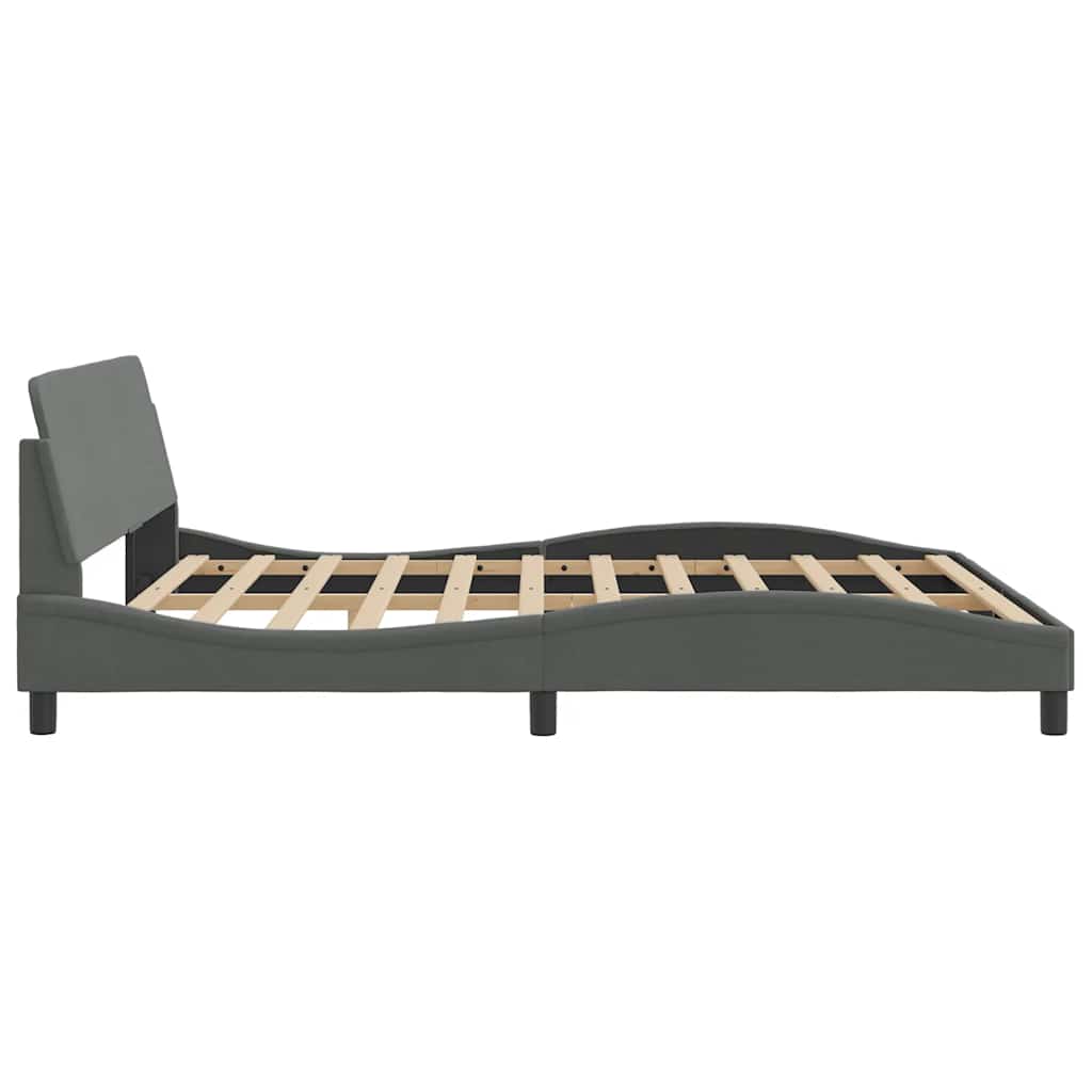 Rám Postele Dover Tmavě Šedý 183 X 213 Cm Textil