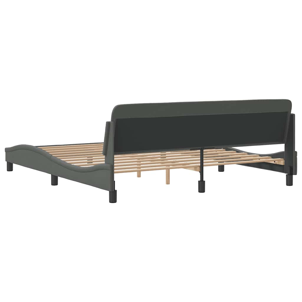 Rám Postele Dover Tmavě Šedý 183 X 213 Cm Textil