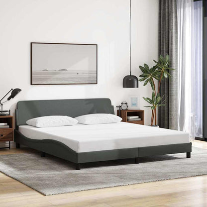 Rám Postele Dover Tmavě Šedý 183 X 213 Cm Textil