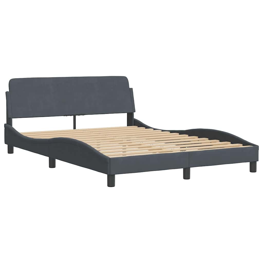 Rám Postele Dover Tmavě Šedý 135 X 190 Cm Samet