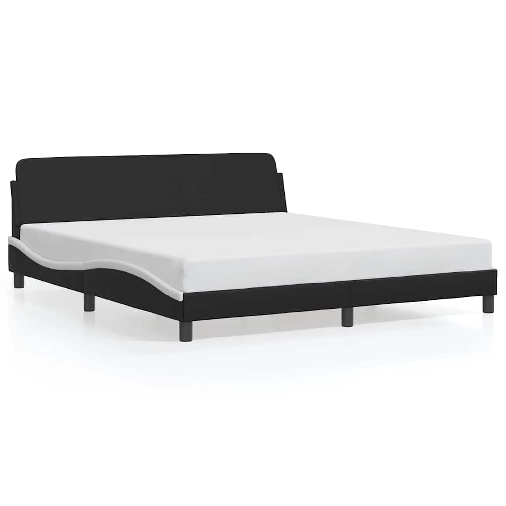 Rám Postele Dover Černý A Bílý 180X200 Cm Umělá Kůže