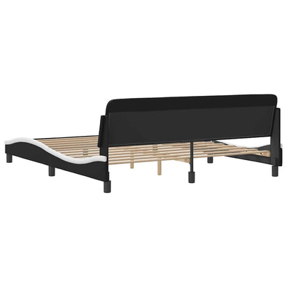 Rám Postele Dover Černý A Bílý 180X200 Cm Umělá Kůže