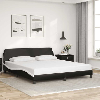 Rám Postele Dover Černý A Bílý 180X200 Cm Umělá Kůže