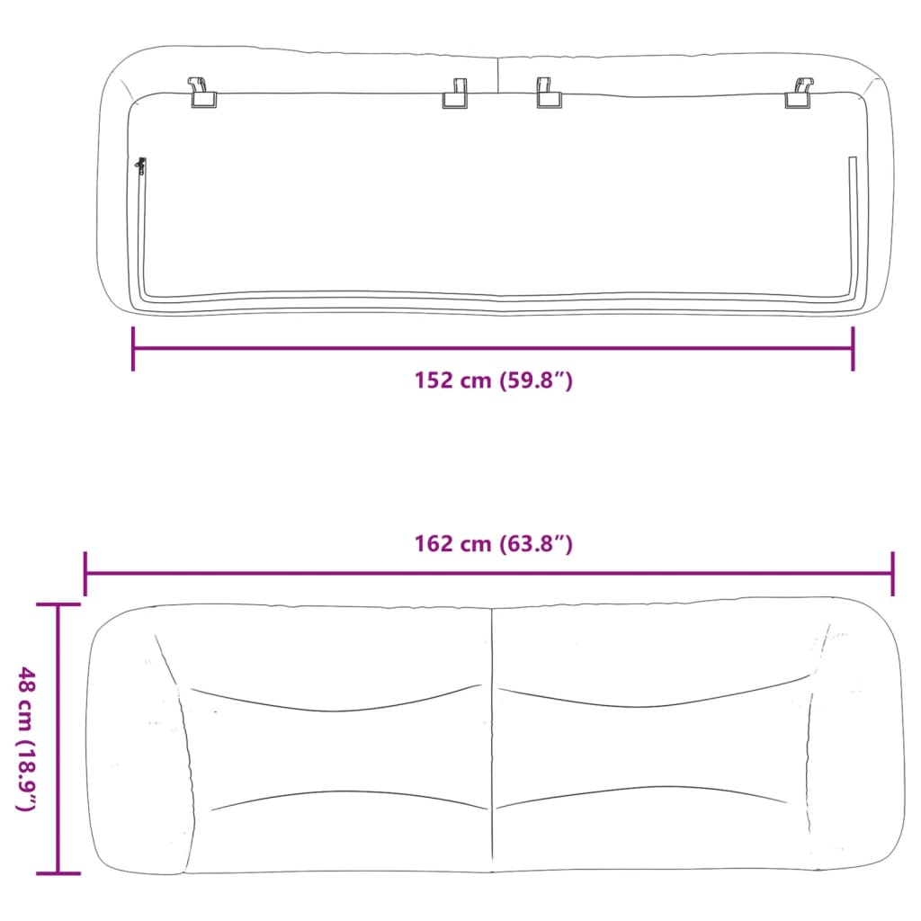 Polštář Na Čelo Postele Hvar Světle Šedý 152 Cm Textil
