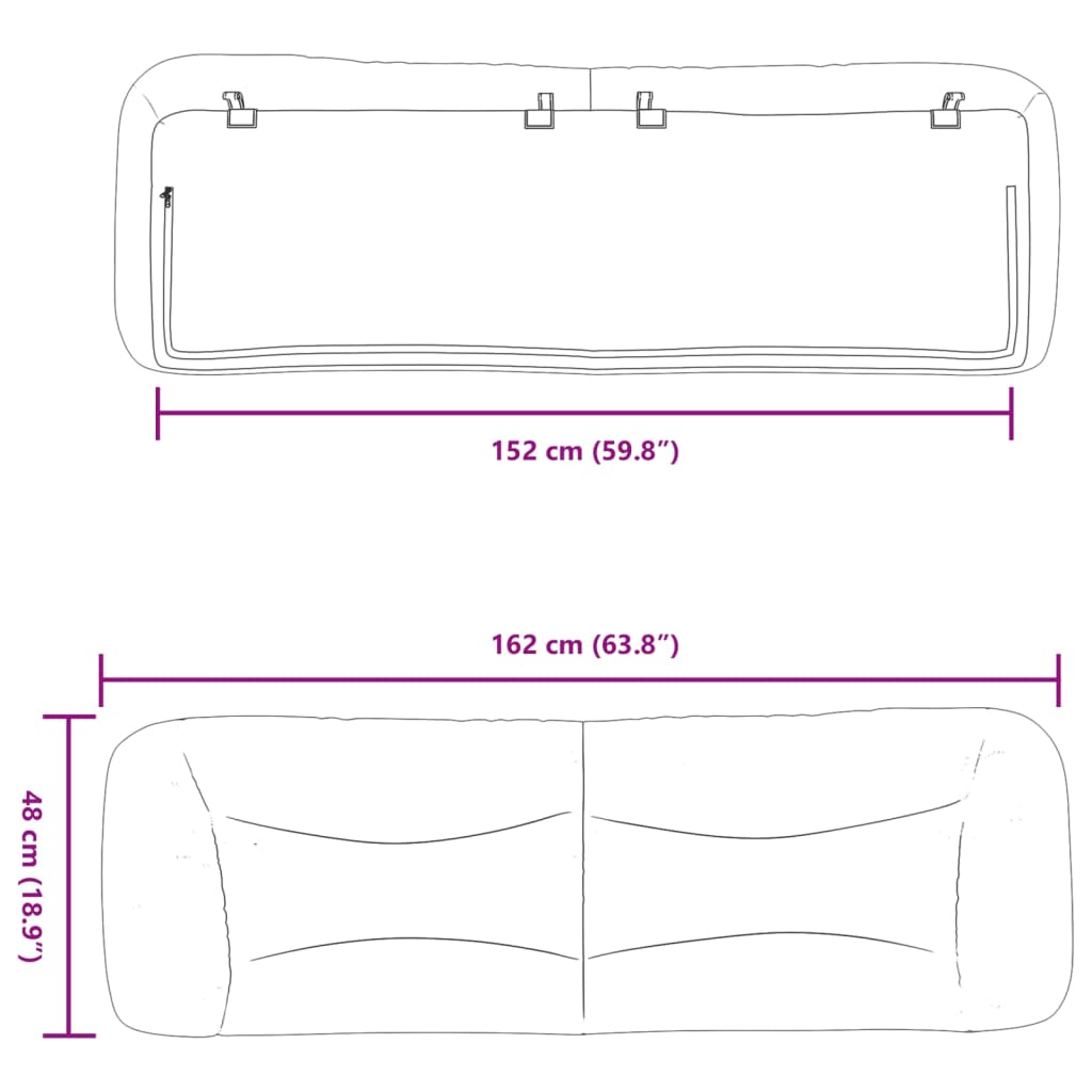 Polštář Na Čelo Postele Hvar Bílý 152 Cm Umělá Kůže