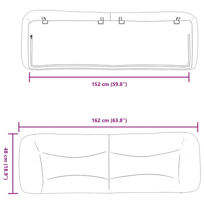 Polštář Na Čelo Postele Hvar Bílý 152 Cm Umělá Kůže