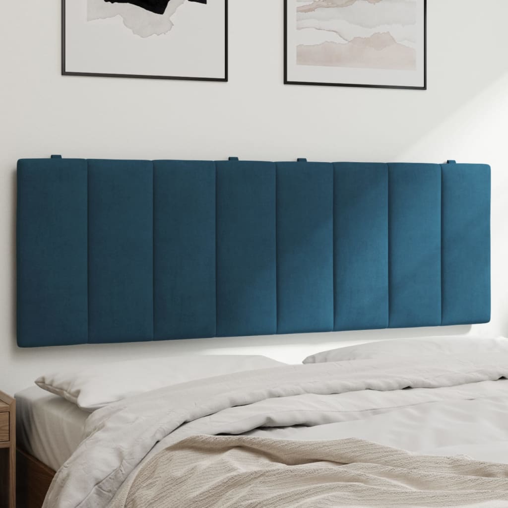 Polštář Na Čelo Postele Hanko Modrý 140 Cm Samet