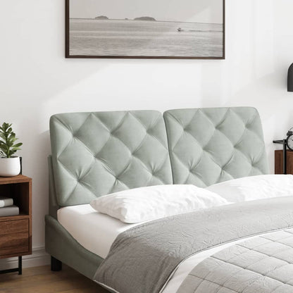 Polštář Na Čelo Postele Světle Šedý Samet