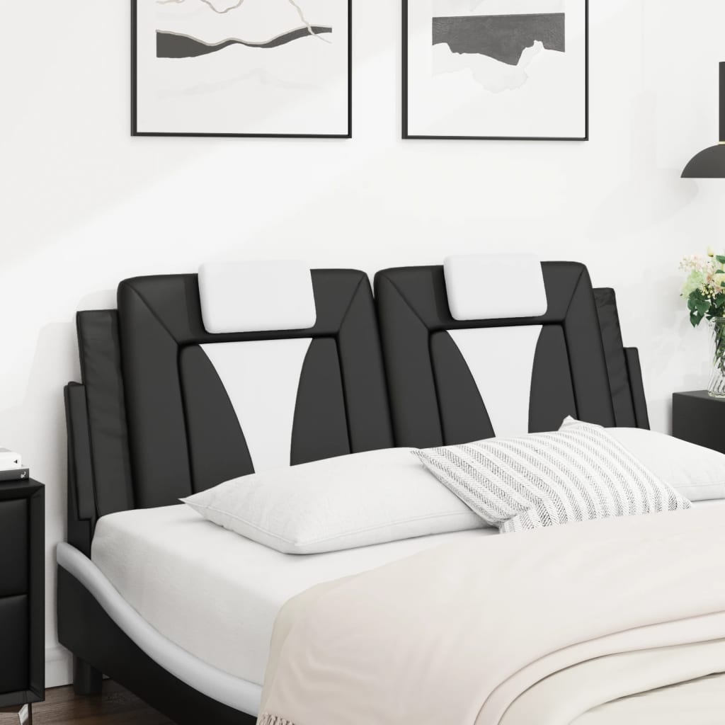 Polštář Na Čelo Postele Viana Černý A Bílý 137 Cm Umělá Kůže