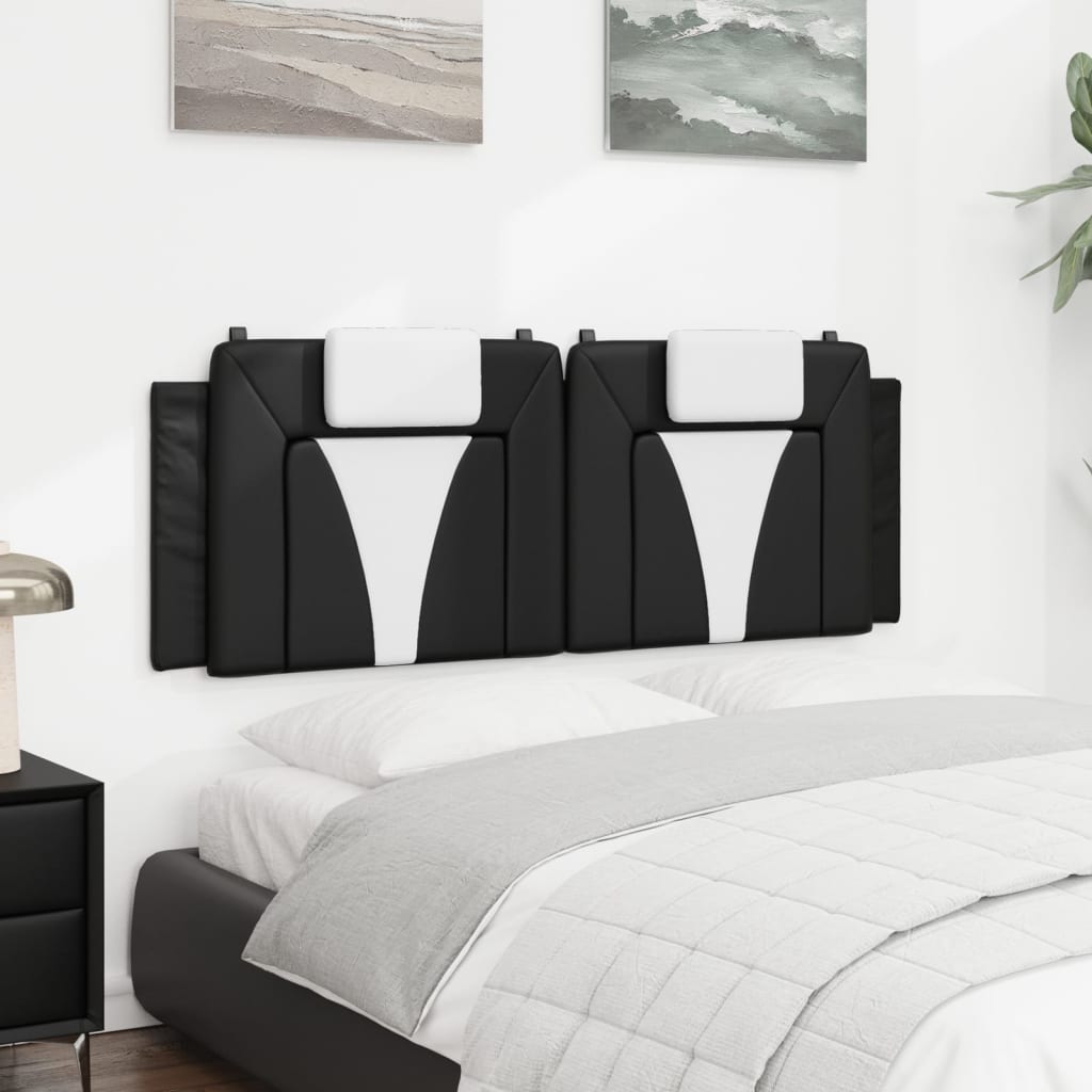 Polštář Na Čelo Postele Viana Černý A Bílý 137 Cm Umělá Kůže