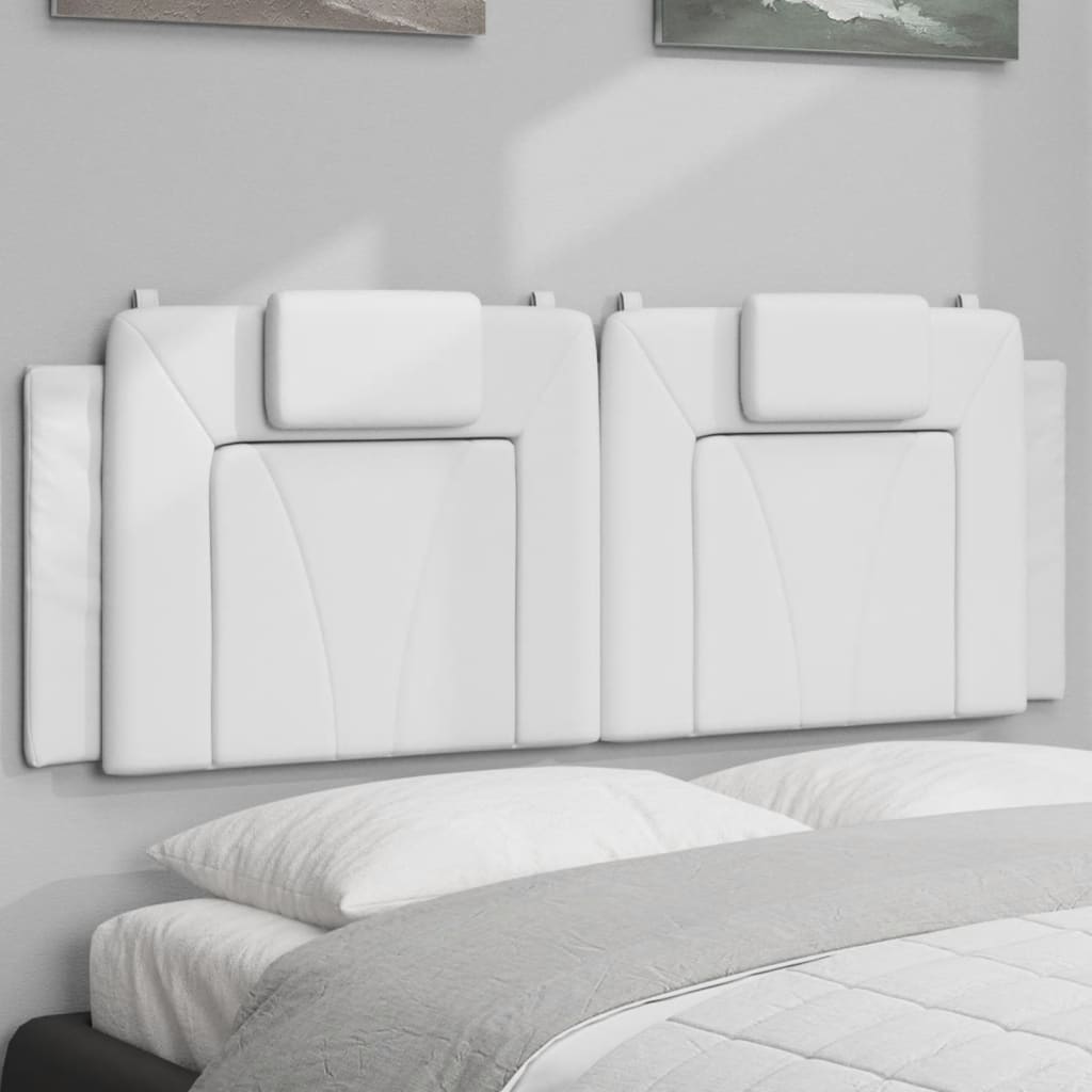 Polštář Na Čelo Postele Viana Bílý 152 Cm Umělá Kůže