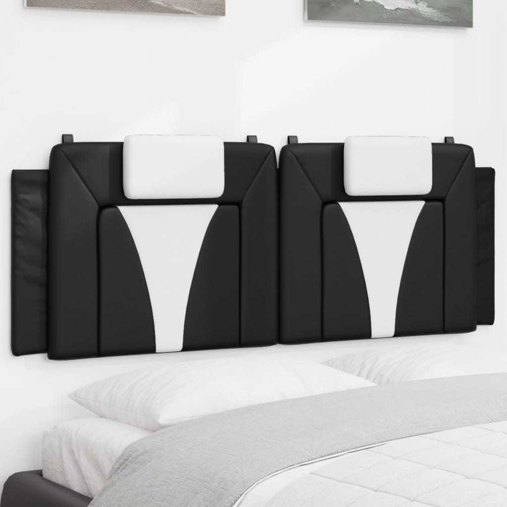 Polštář Na Čelo Postele Viana Černý A Bílý 152 Cm Umělá Kůže