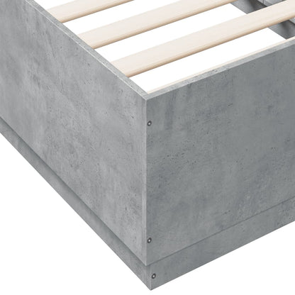 Rám Postele Betonově Šedý Kompozitní Dřevo