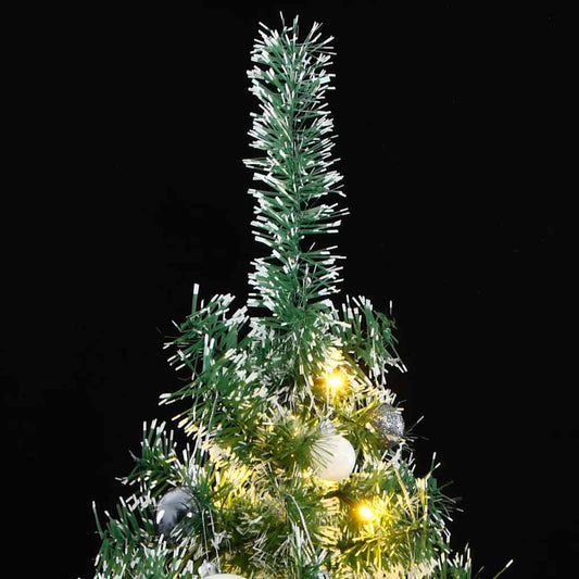 Umělý Vánoční Stromek S 300 Led A Sadou Koulí Zasněžený 240 Cm